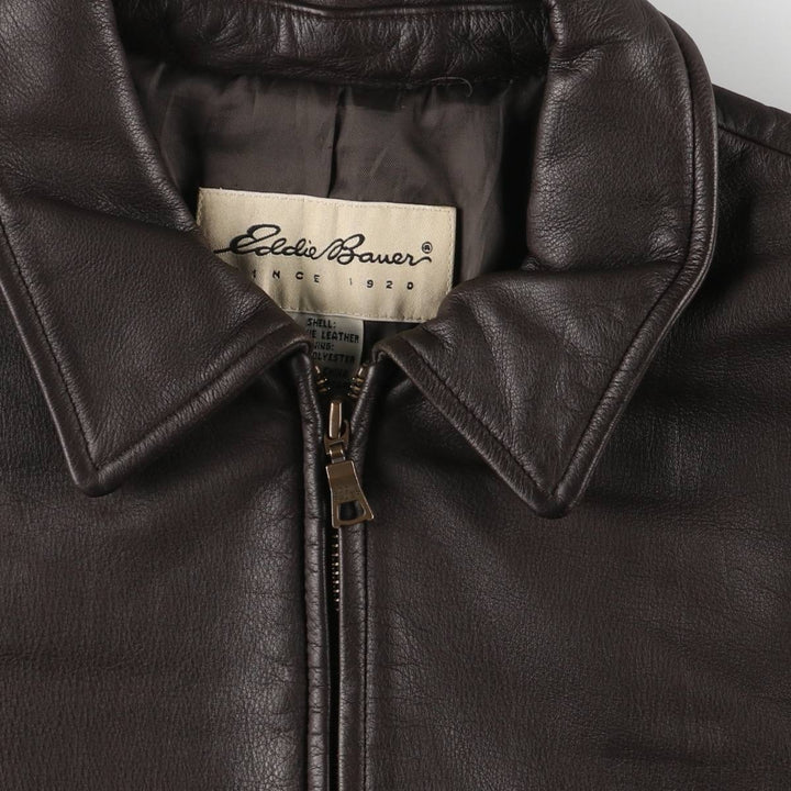 Eddie Bauer Swing Top Leather Blouson, Men's Size M genuine leather brown type Vintage Second Hand