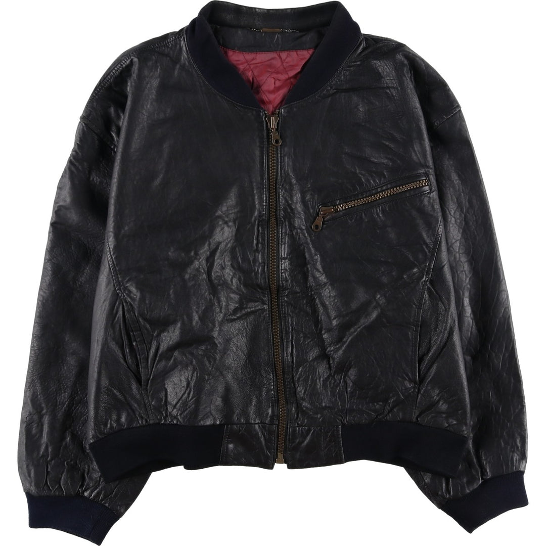 hm-moden Leather Blouson Men's XL genuine leather black type Vintage Second Hand