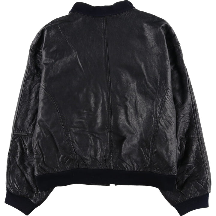 hm-moden Leather Blouson Men's XL genuine leather black type Vintage Second Hand