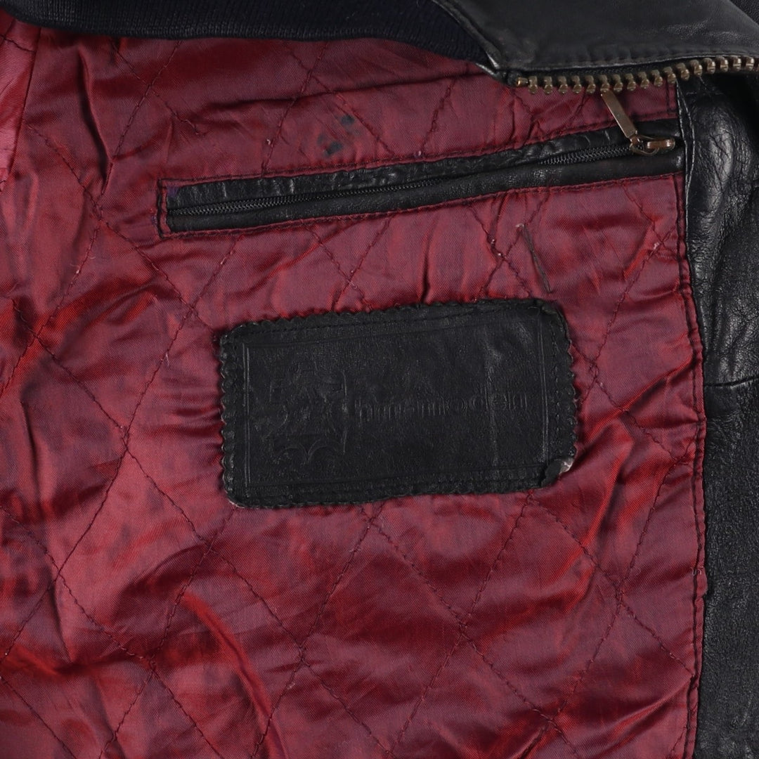 hm-moden Leather Blouson Men's XL genuine leather black type Vintage Second Hand