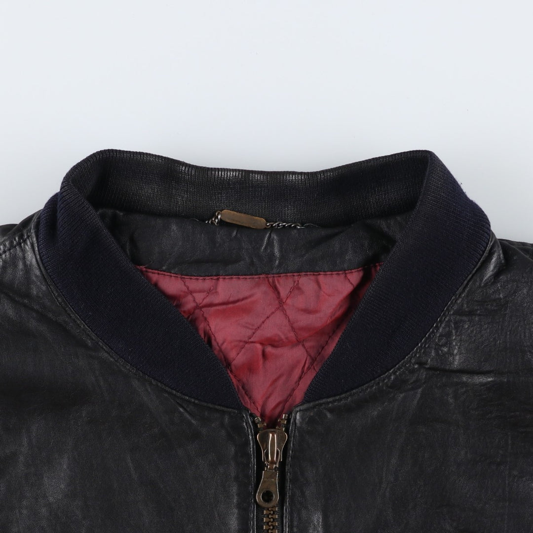 hm-moden Leather Blouson Men's XL genuine leather black type Vintage Second Hand