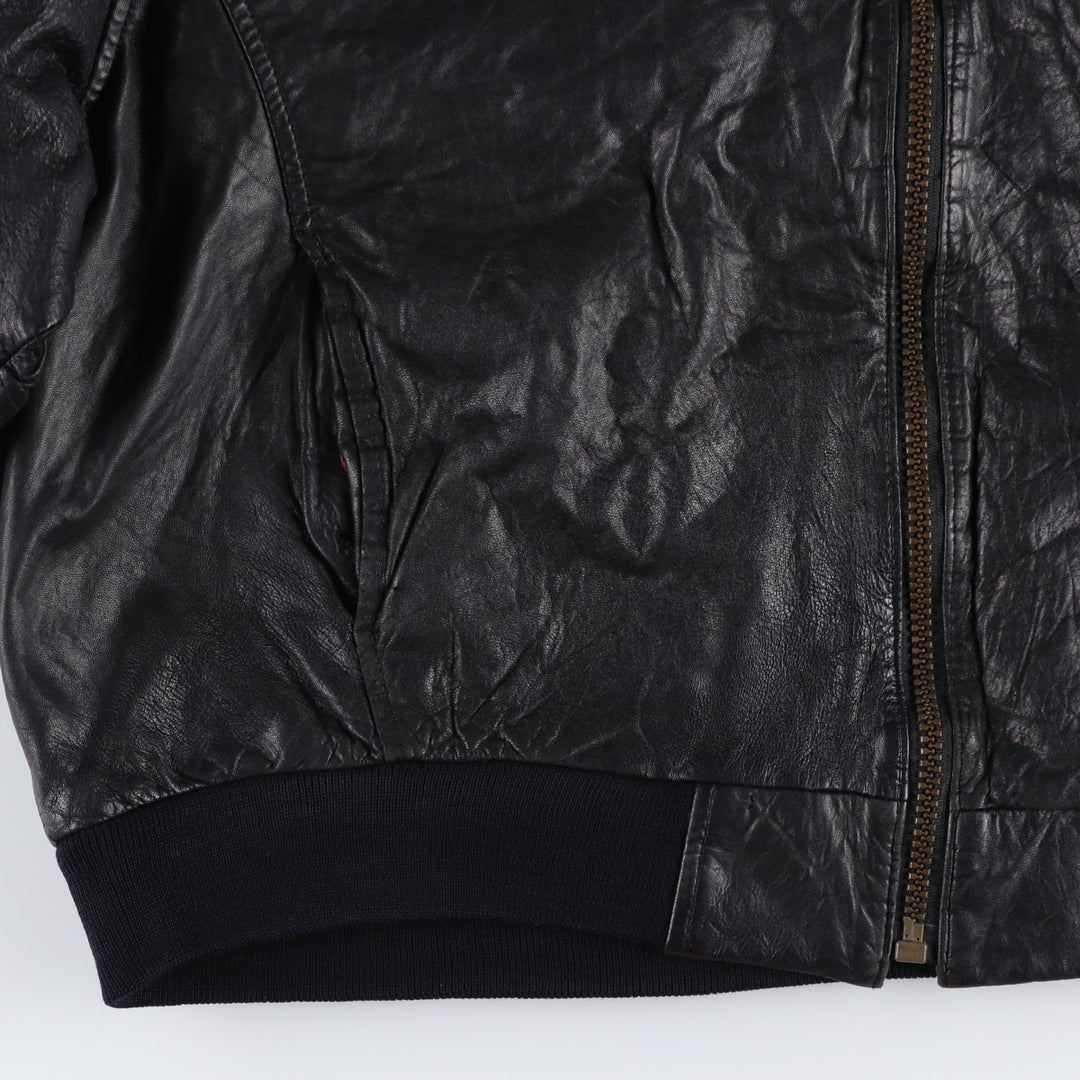 hm-moden Leather Blouson Men's XL genuine leather black type Vintage Second Hand