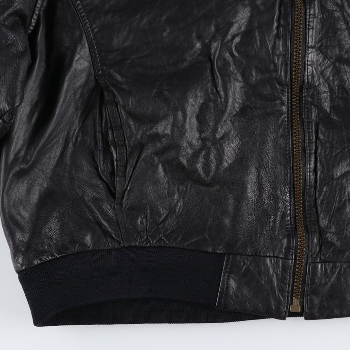 hm-moden Leather Blouson Men's XL genuine leather black type Vintage Second Hand