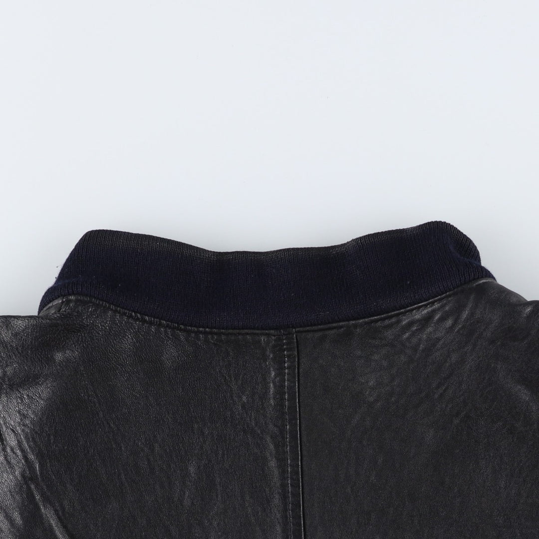 hm-moden Leather Blouson Men's XL genuine leather black type Vintage Second Hand