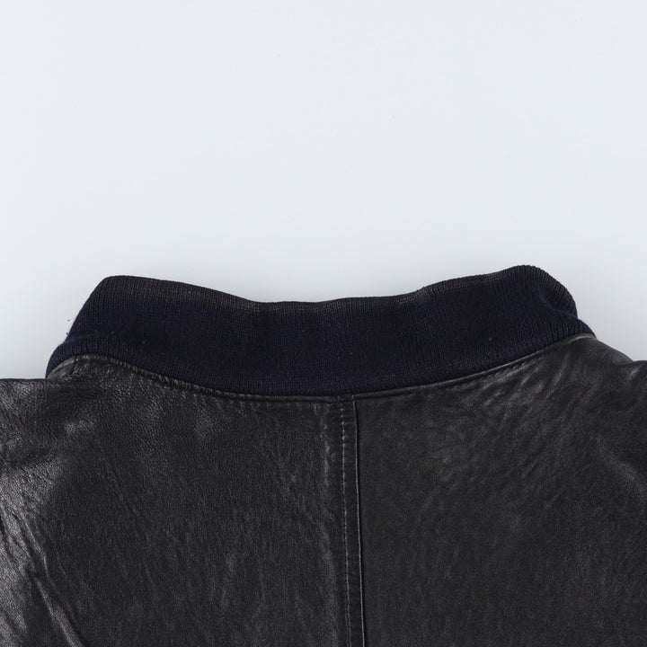 hm-moden Leather Blouson Men's XL genuine leather black type Vintage Second Hand