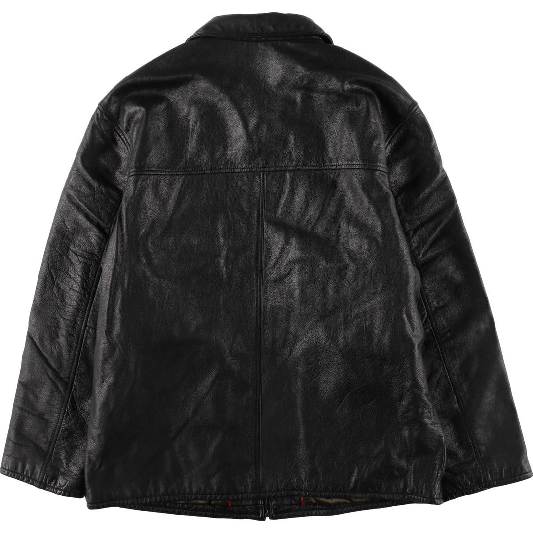 TRAPPER Swing Top Type Padded Leather Blouson, Men's Size M genuine leather black type Vintage Second Hand