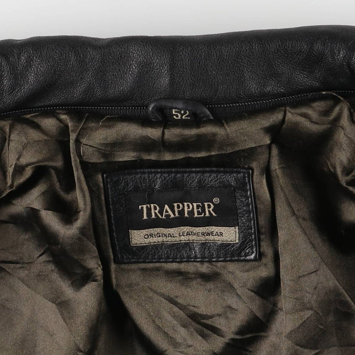 TRAPPER Swing Top Type Padded Leather Blouson, Men's Size M genuine leather black type Vintage Second Hand