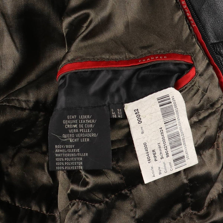 TRAPPER Swing Top Type Padded Leather Blouson, Men's Size M genuine leather black type Vintage Second Hand