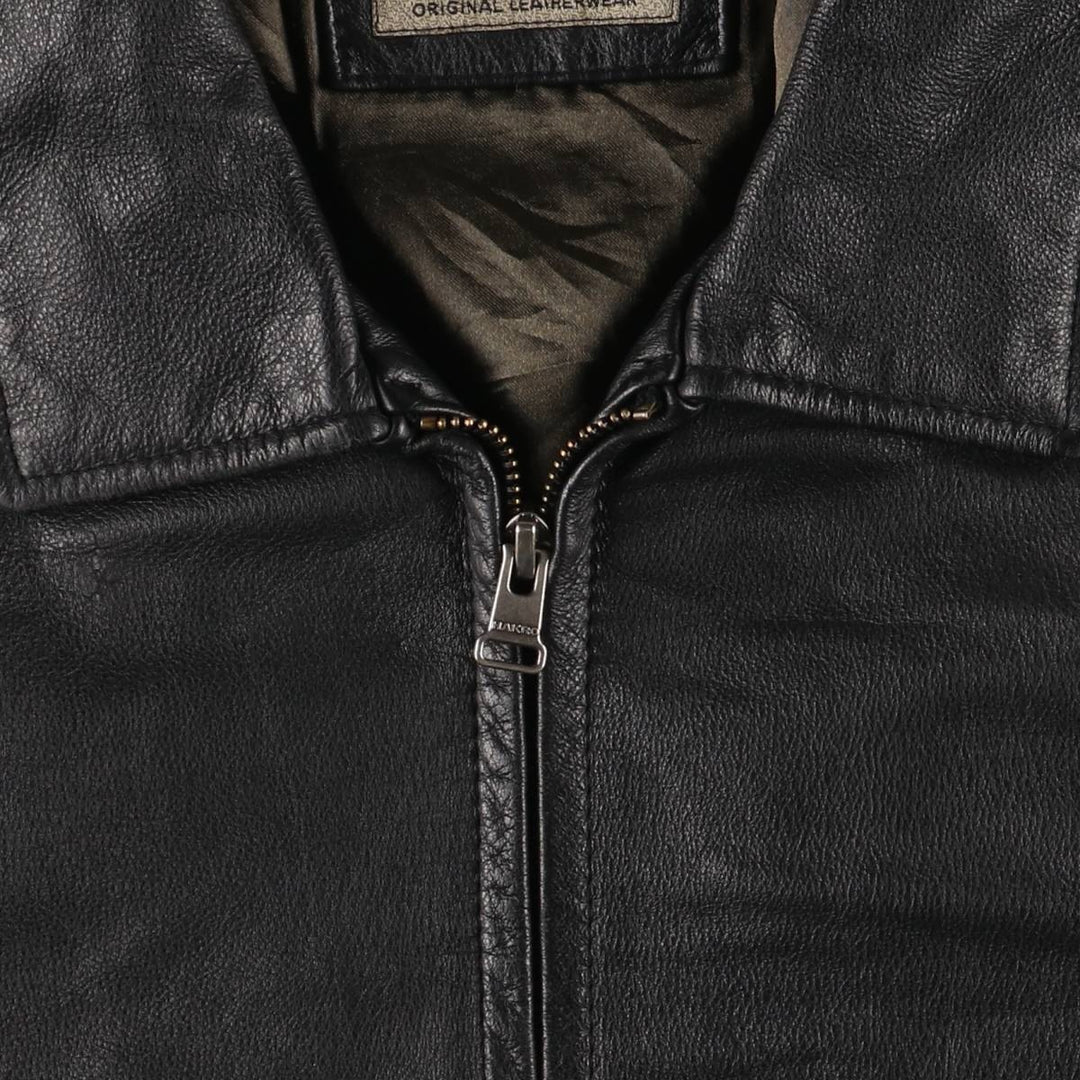 TRAPPER Swing Top Type Padded Leather Blouson, Men's Size M genuine leather black type Vintage Second Hand