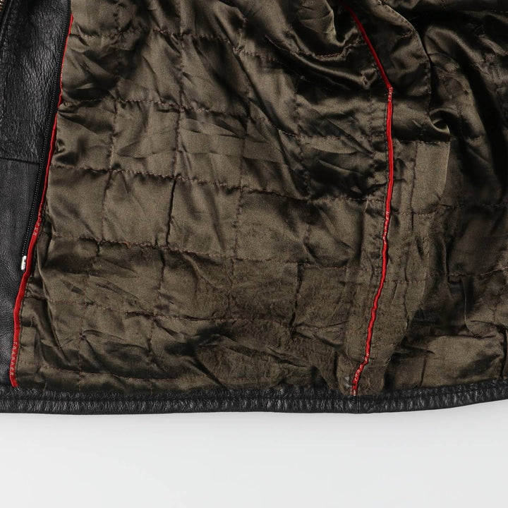 TRAPPER Swing Top Type Padded Leather Blouson, Men's Size M genuine leather black type Vintage Second Hand