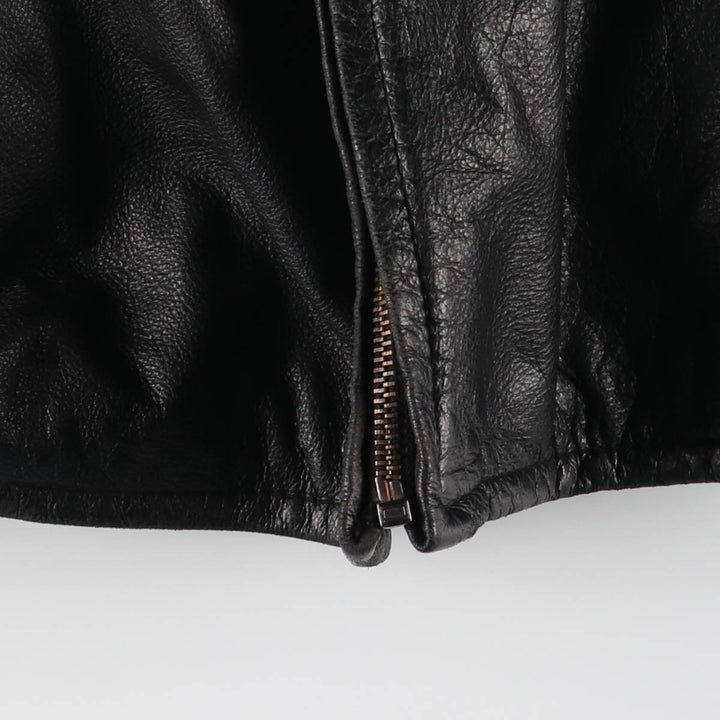 TRAPPER Swing Top Type Padded Leather Blouson, Men's Size M genuine leather black type Vintage Second Hand