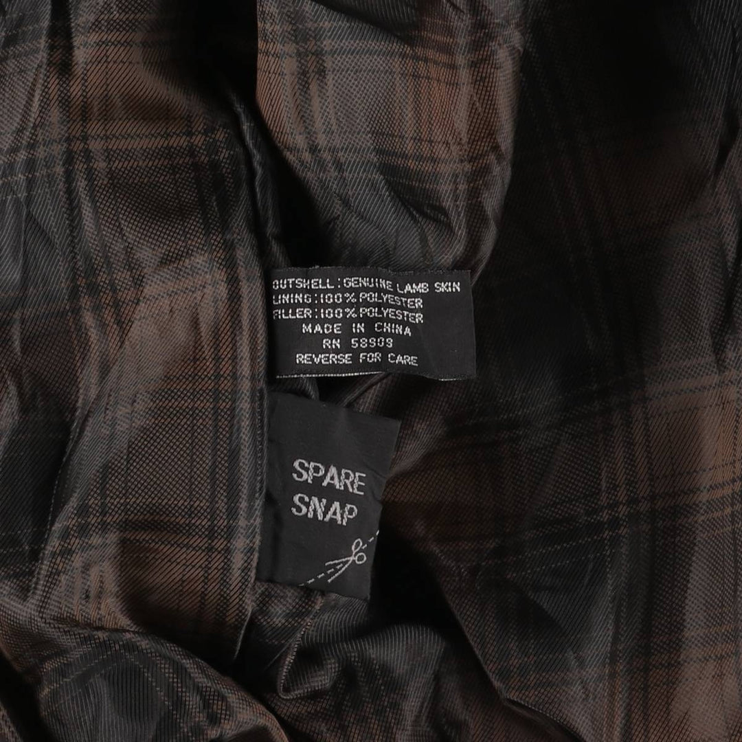 ROUNDTREE AND YORKE Padded Swing-Top Leather Blouson, Men's Size M Genuine Leather Lambskin brown type Vintage Second Hand