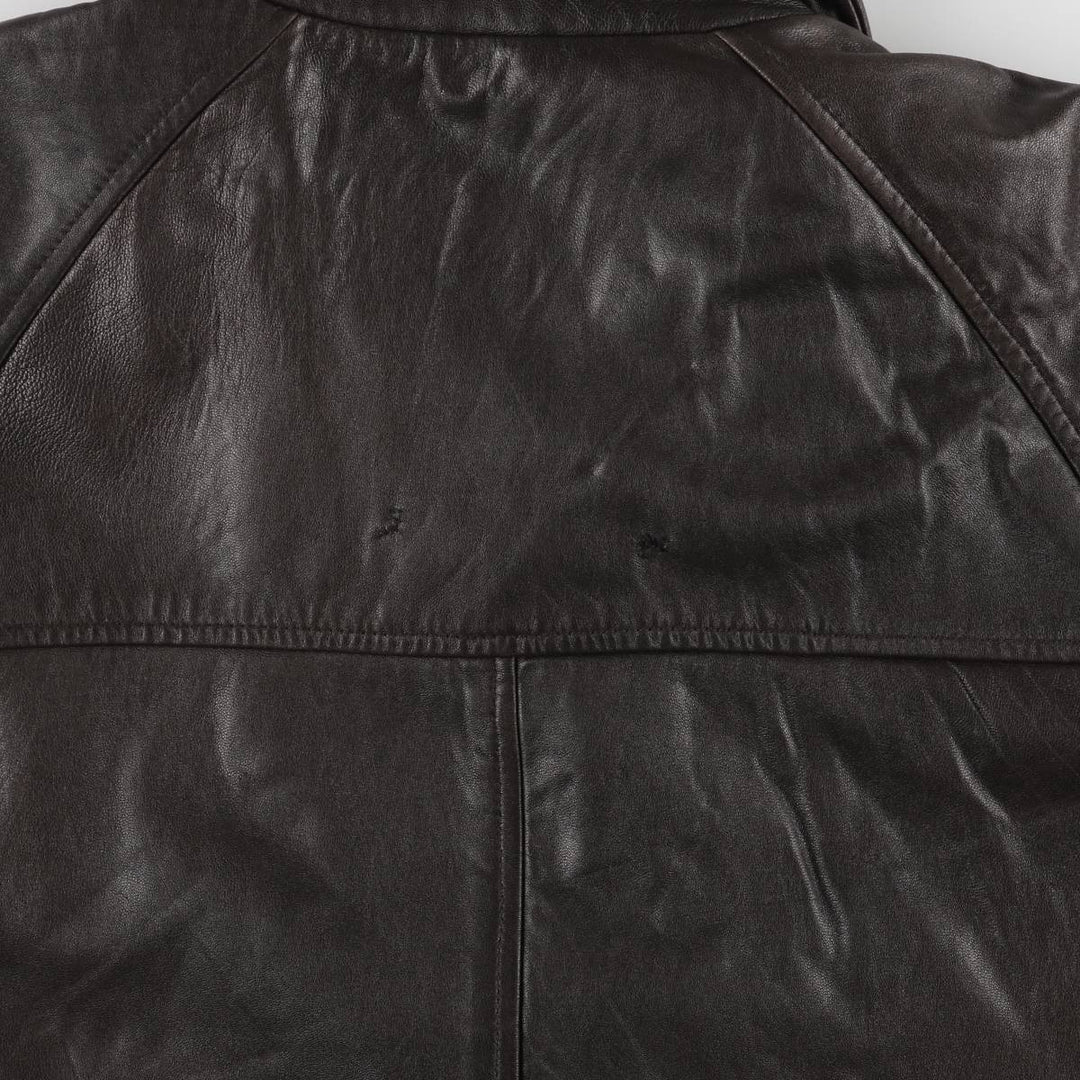 ROUNDTREE AND YORKE Padded Swing-Top Leather Blouson, Men's Size M Genuine Leather Lambskin brown type Vintage Second Hand