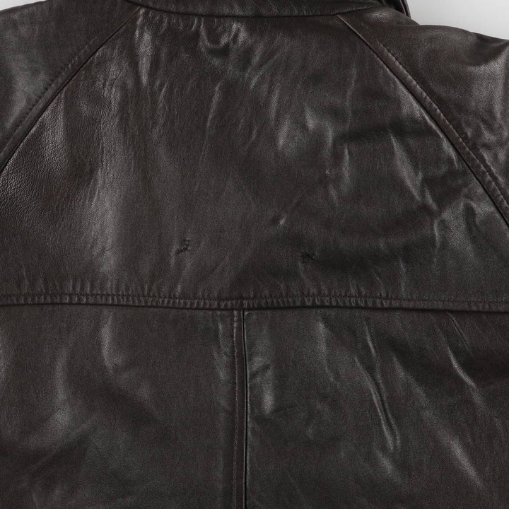 ROUNDTREE AND YORKE Padded Swing-Top Leather Blouson, Men's Size M Genuine Leather Lambskin brown type Vintage Second Hand