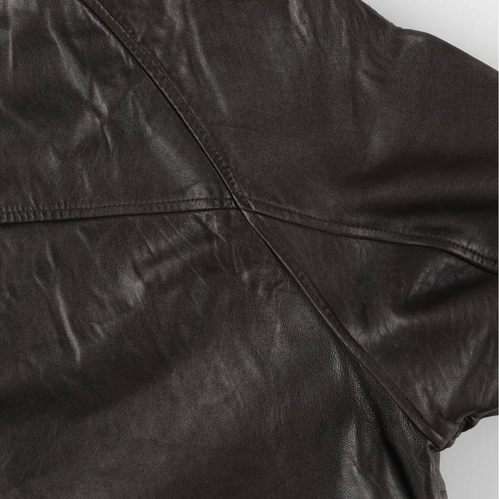 ROUNDTREE AND YORKE Padded Swing-Top Leather Blouson, Men's Size M Genuine Leather Lambskin brown type Vintage Second Hand