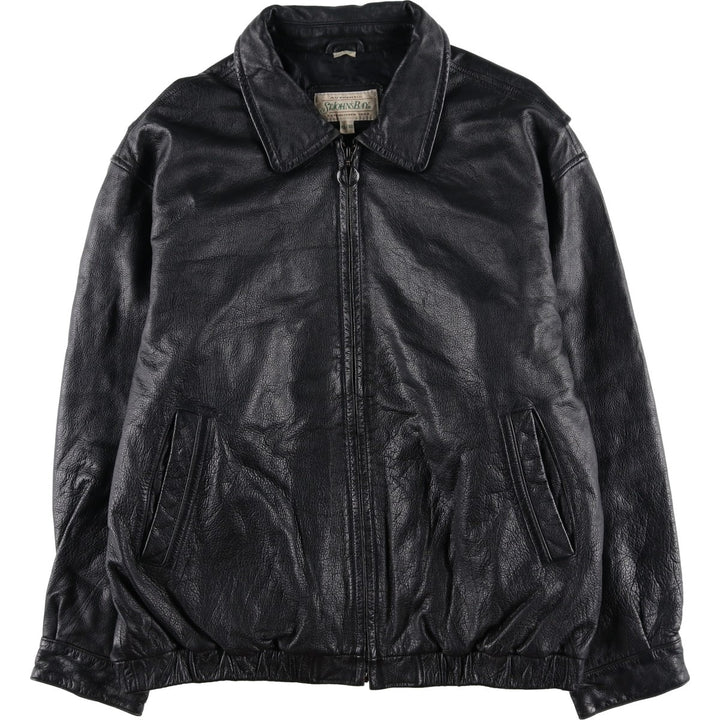 90'S St. John's Bay Vintage Swing-Top Padded Leather Blouson, Men's XL genuine leather black type Vintage Second Hand