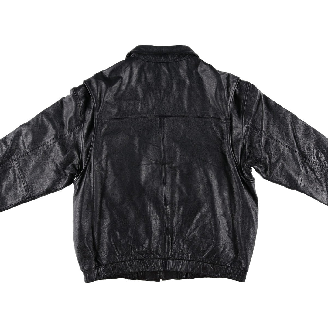90'S St. John's Bay Vintage Swing-Top Padded Leather Blouson, Men's XL genuine leather black type Vintage Second Hand