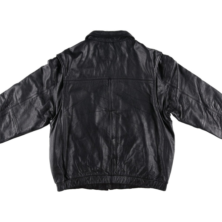 90'S St. John's Bay Vintage Swing-Top Padded Leather Blouson, Men's XL genuine leather black type Vintage Second Hand