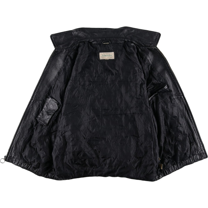 90'S St. John's Bay Vintage Swing-Top Padded Leather Blouson, Men's XL genuine leather black type Vintage Second Hand