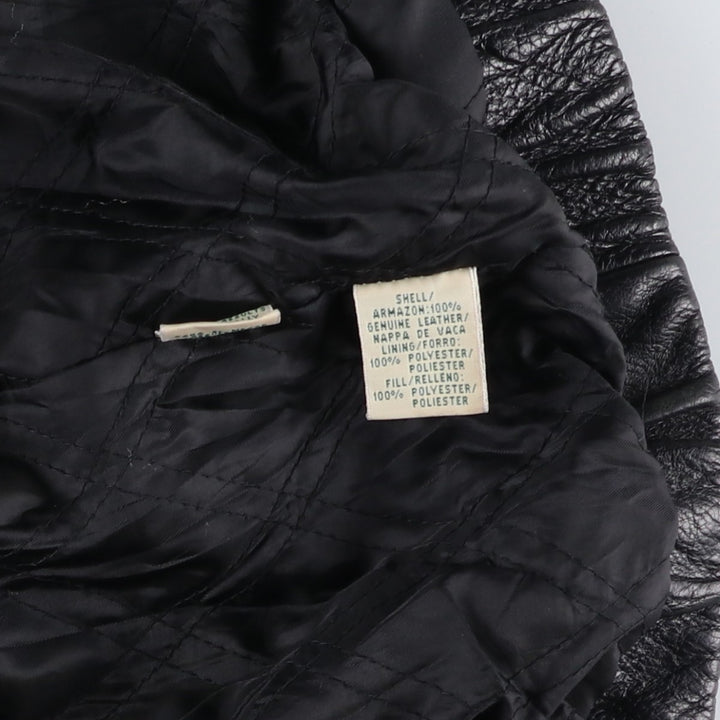 90'S St. John's Bay Vintage Swing-Top Padded Leather Blouson, Men's XL genuine leather black type Vintage Second Hand