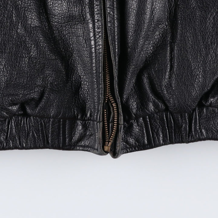 90'S St. John's Bay Vintage Swing-Top Padded Leather Blouson, Men's XL genuine leather black type Vintage Second Hand