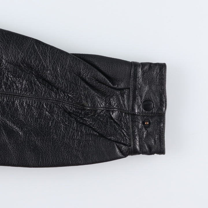90'S St. John's Bay Vintage Swing-Top Padded Leather Blouson, Men's XL genuine leather black type Vintage Second Hand
