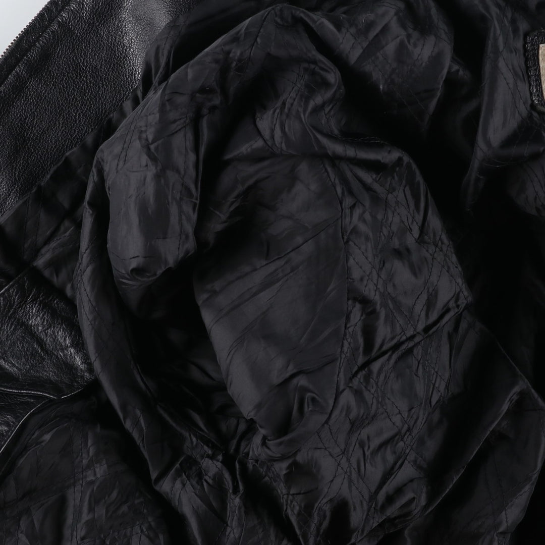 90'S St. John's Bay Vintage Swing-Top Padded Leather Blouson, Men's XL genuine leather black type Vintage Second Hand