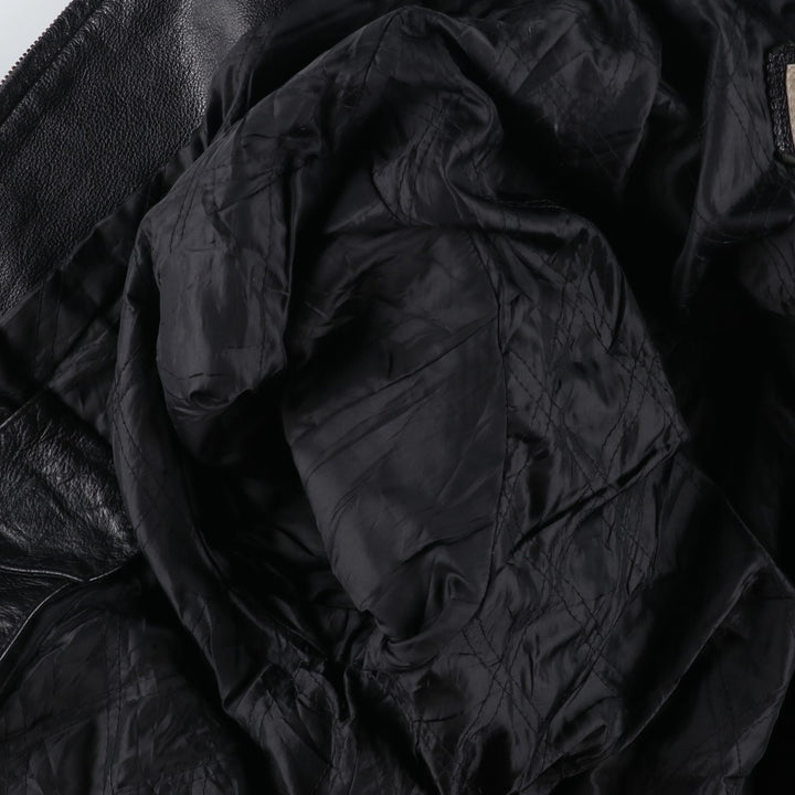 90'S St. John's Bay Vintage Swing-Top Padded Leather Blouson, Men's XL genuine leather black type Vintage Second Hand