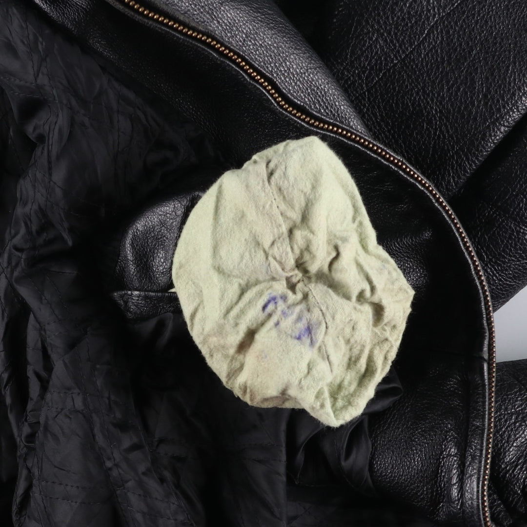 90'S St. John's Bay Vintage Swing-Top Padded Leather Blouson, Men's XL genuine leather black type Vintage Second Hand