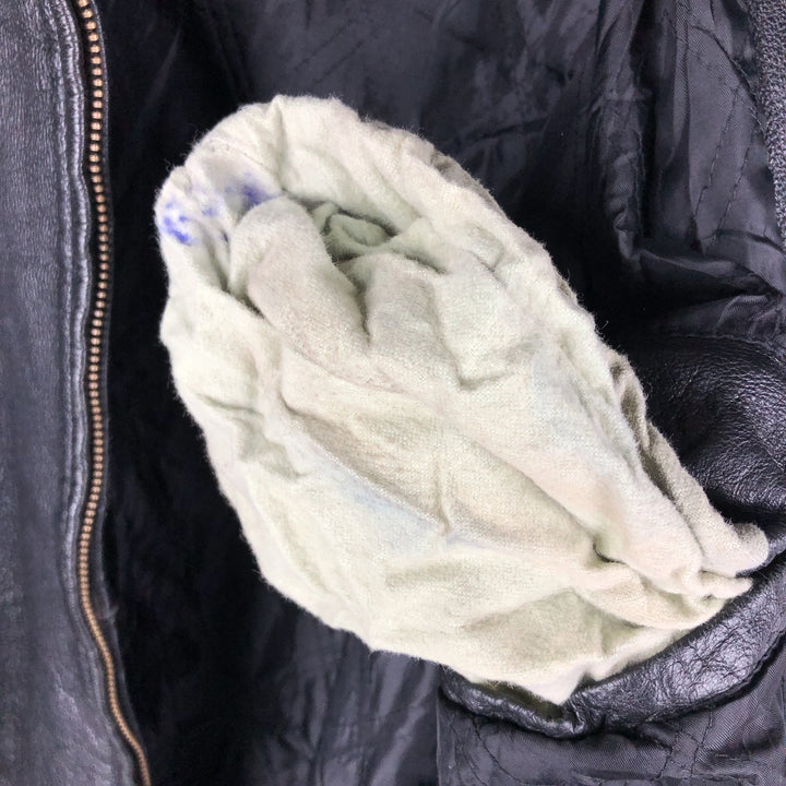 90'S St. John's Bay Vintage Swing-Top Padded Leather Blouson, Men's XL genuine leather black type Vintage Second Hand