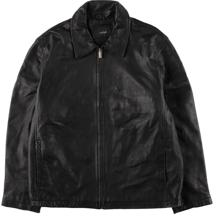 Alfani ALFANI Men's Leather Blouson, Size L, Padded, Swing Top Style genuine leather black type Vintage Second Hand