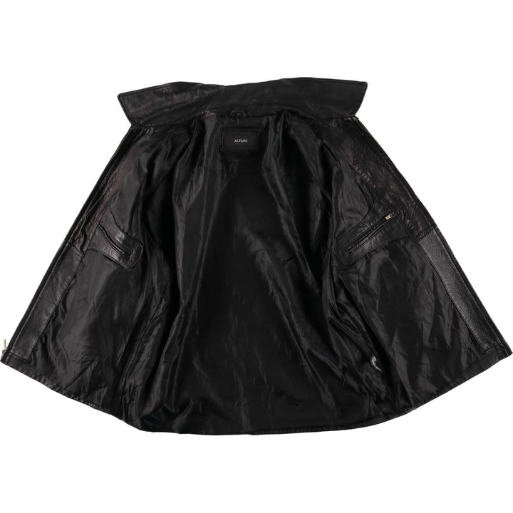 Alfani ALFANI Men's Leather Blouson, Size L, Padded, Swing Top Style genuine leather black type Vintage Second Hand