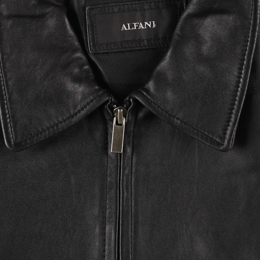 Alfani ALFANI Men's Leather Blouson, Size L, Padded, Swing Top Style genuine leather black type Vintage Second Hand