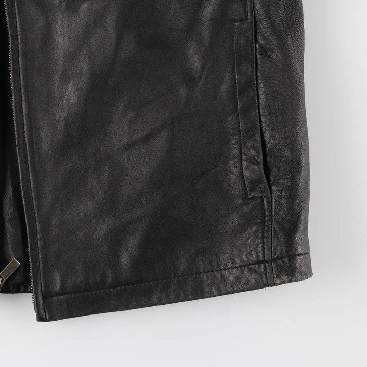 Alfani ALFANI Men's Leather Blouson, Size L, Padded, Swing Top Style genuine leather black type Vintage Second Hand