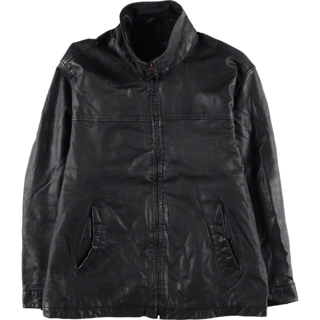 WE Padded Leather Blouson Type Men's Size L genuine leather black type Vintage Second Hand