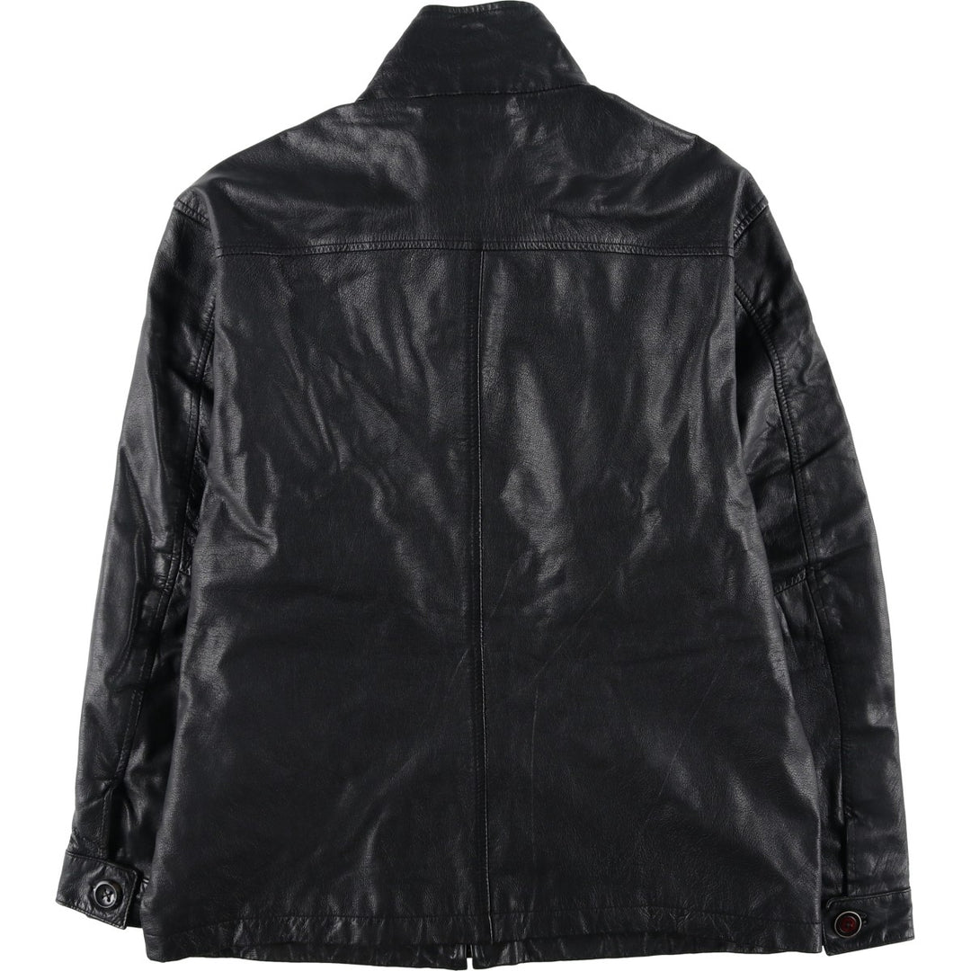 WE Padded Leather Blouson Type Men's Size L genuine leather black type Vintage Second Hand