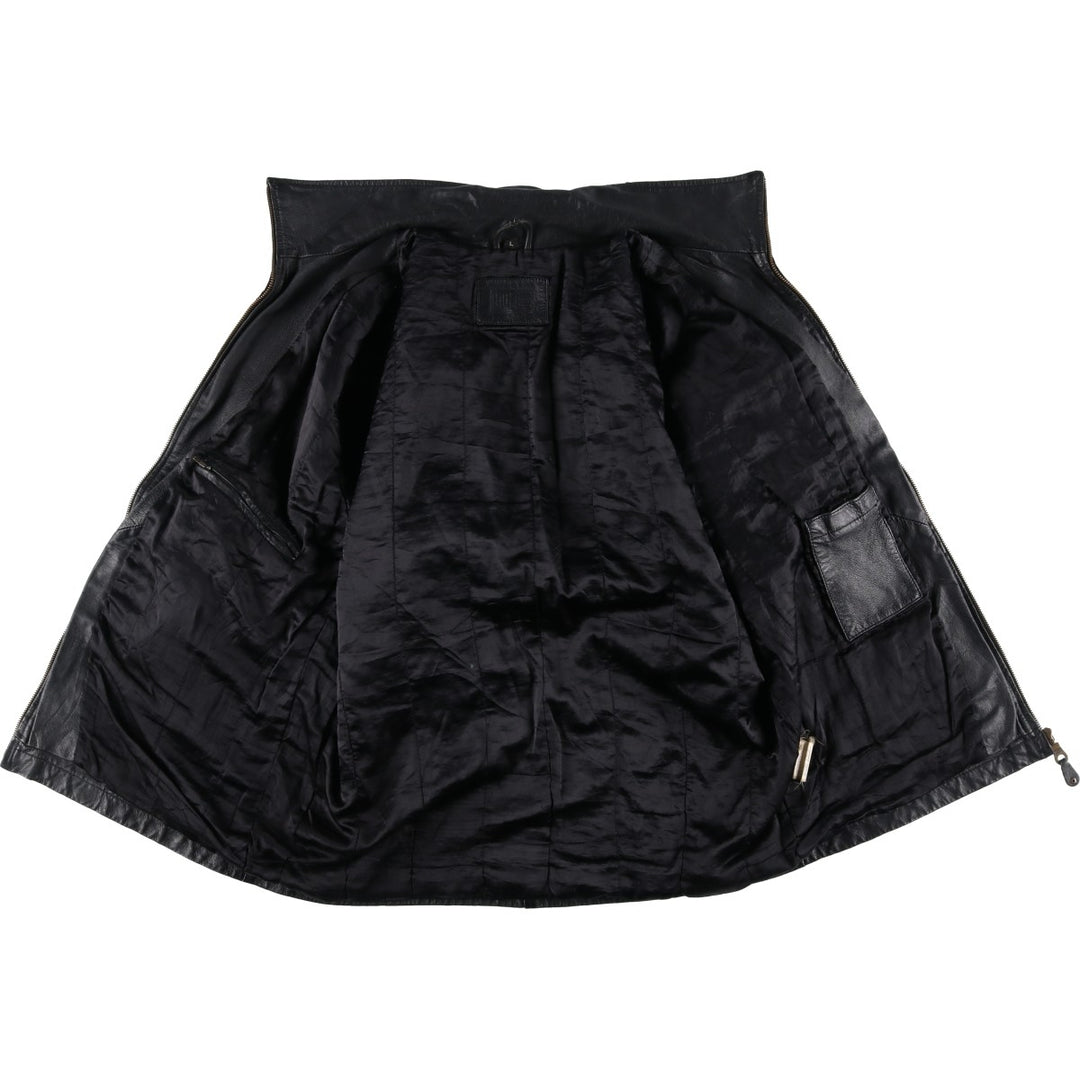 WE Padded Leather Blouson Type Men's Size L genuine leather black type Vintage Second Hand