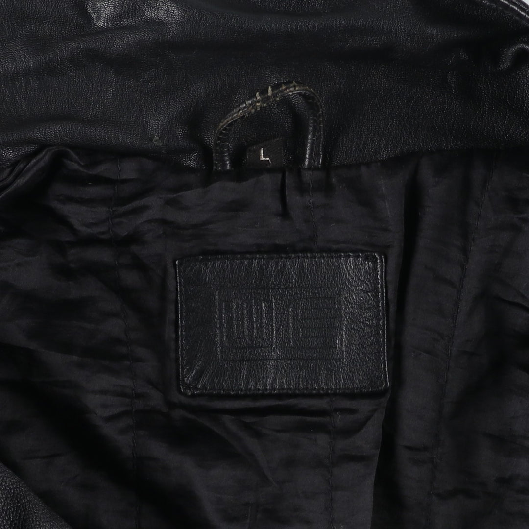 WE Padded Leather Blouson Type Men's Size L genuine leather black type Vintage Second Hand