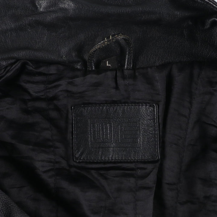 WE Padded Leather Blouson Type Men's Size L genuine leather black type Vintage Second Hand