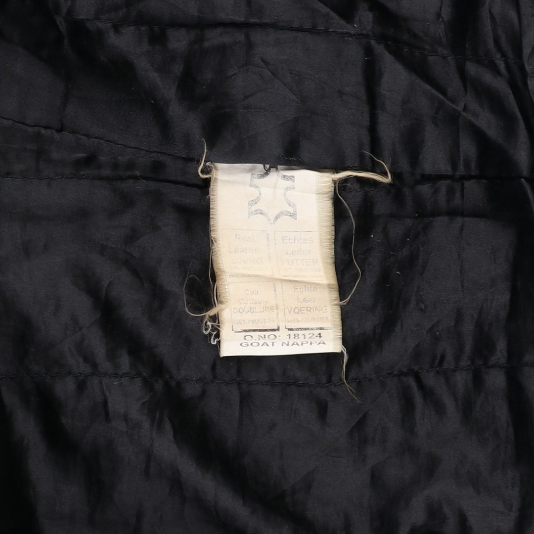 WE Padded Leather Blouson Type Men's Size L genuine leather black type Vintage Second Hand