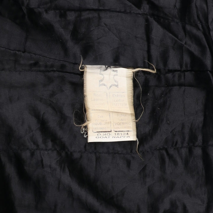 WE Padded Leather Blouson Type Men's Size L genuine leather black type Vintage Second Hand