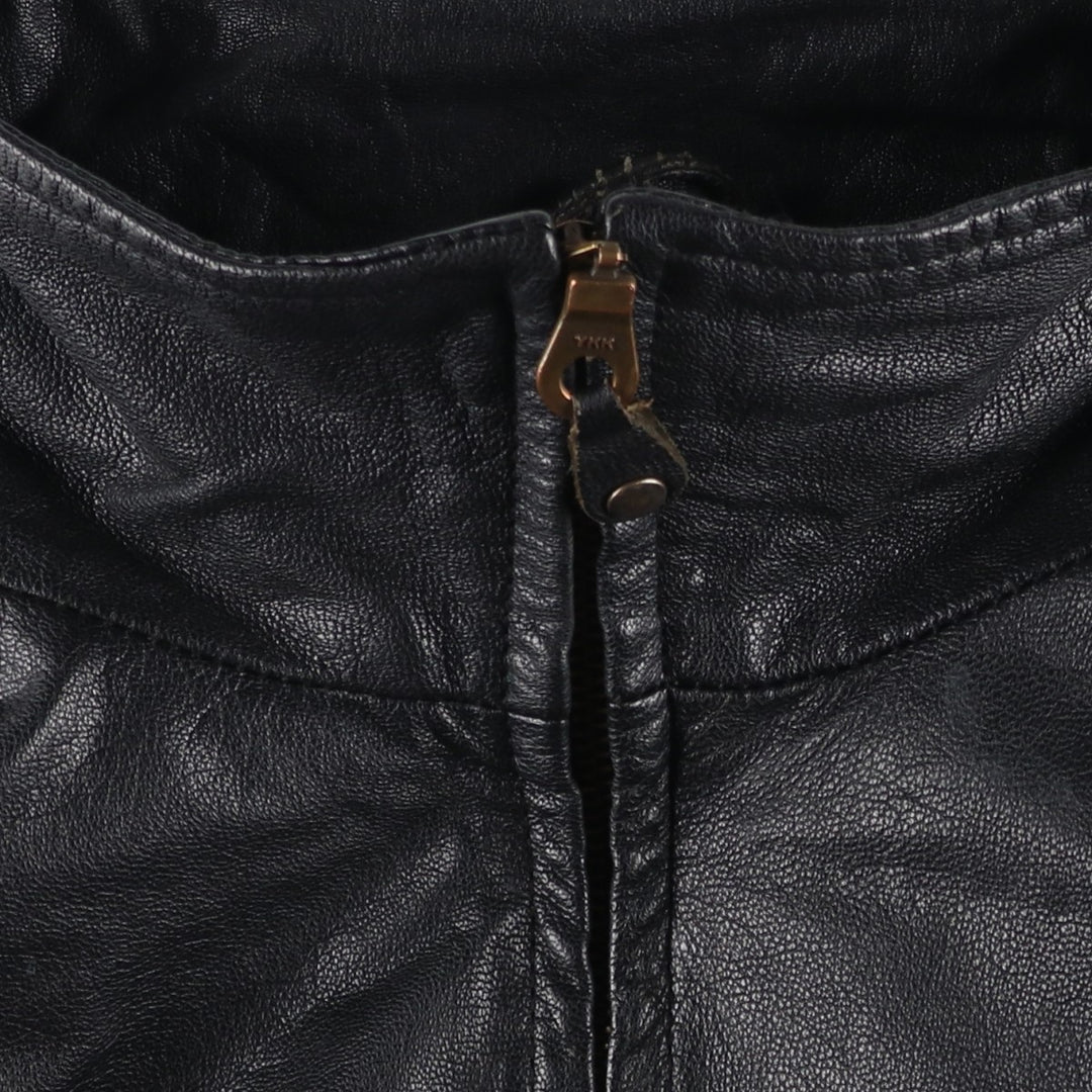 WE Padded Leather Blouson Type Men's Size L genuine leather black type Vintage Second Hand