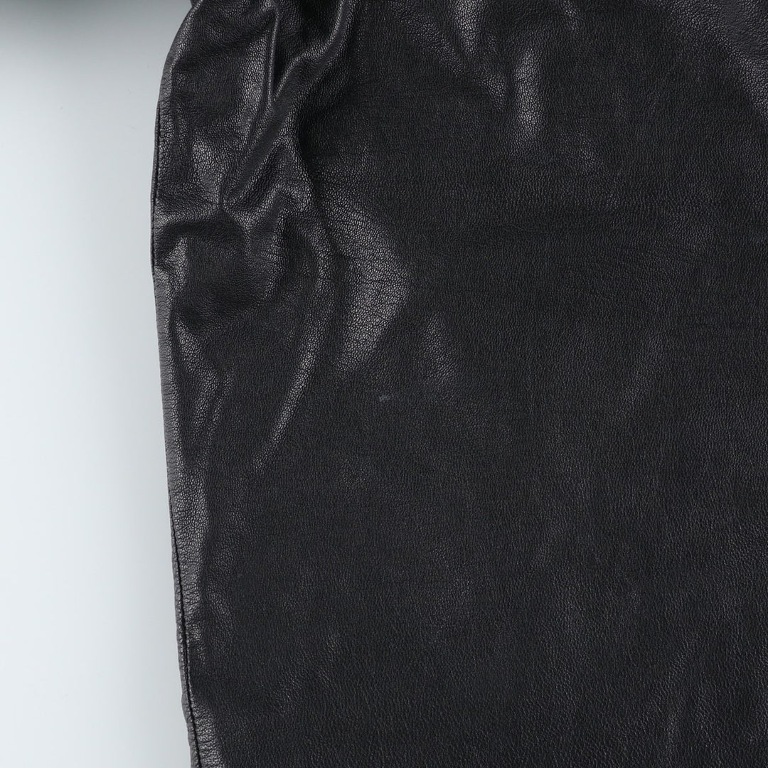 WE Padded Leather Blouson Type Men's Size L genuine leather black type Vintage Second Hand