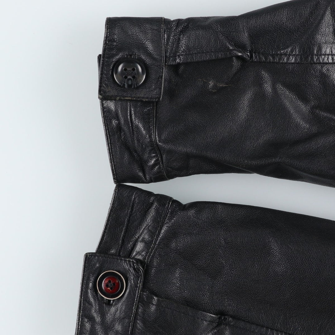 WE Padded Leather Blouson Type Men's Size L genuine leather black type Vintage Second Hand