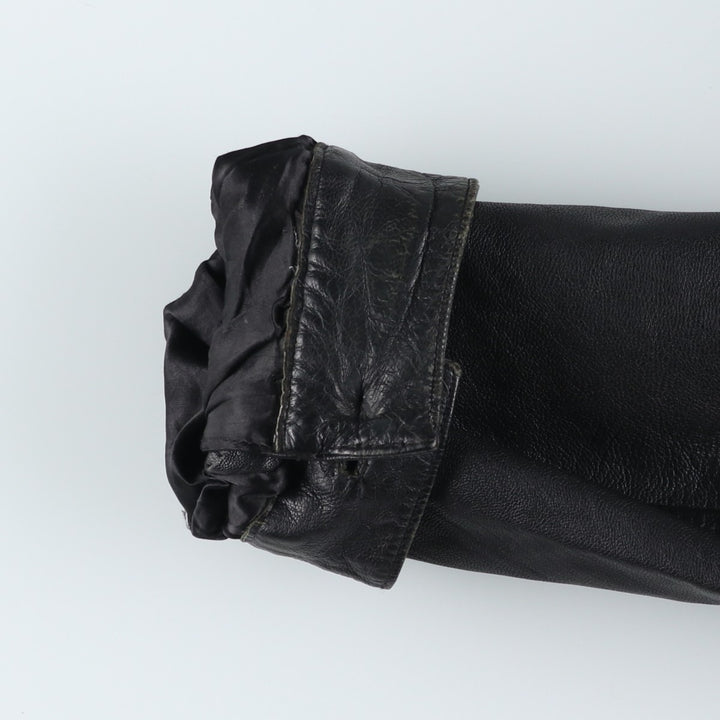 WE Padded Leather Blouson Type Men's Size L genuine leather black type Vintage Second Hand