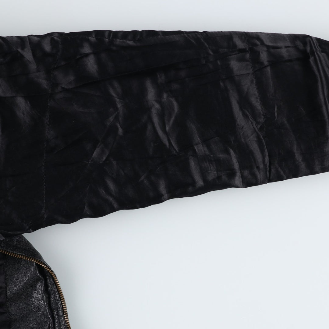 WE Padded Leather Blouson Type Men's Size L genuine leather black type Vintage Second Hand