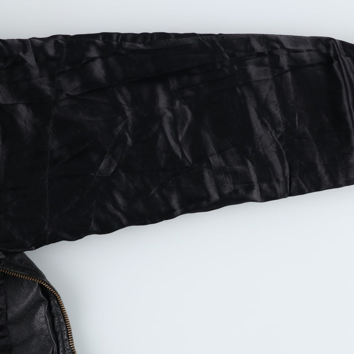 WE Padded Leather Blouson Type Men's Size L genuine leather black type Vintage Second Hand