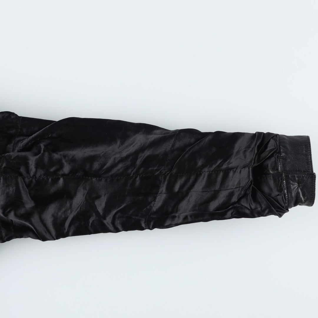 WE Padded Leather Blouson Type Men's Size L genuine leather black type Vintage Second Hand