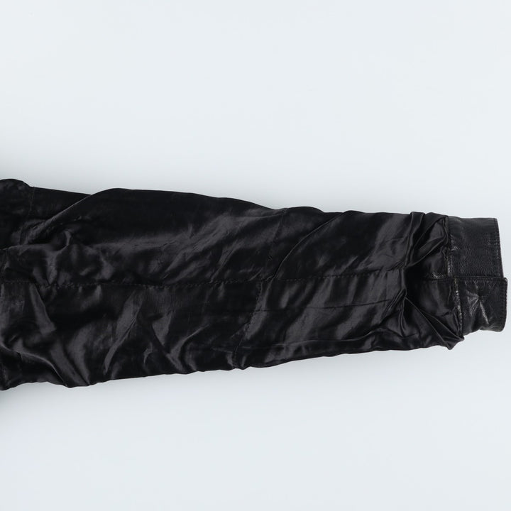 WE Padded Leather Blouson Type Men's Size L genuine leather black type Vintage Second Hand