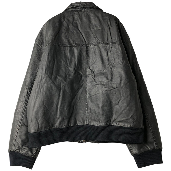 90'S Falls Creek Padded Leather Flight Jacket, Men's Size L, Vintage genuine leather black type Vintage Second Hand